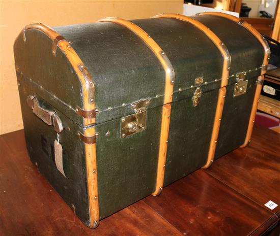 Large 1920s dome top travelling trunk
